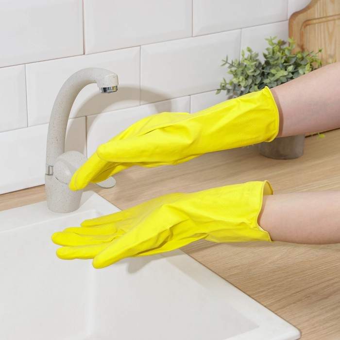 Перчатки латексные хозяйственные Komfi, с х/б напылением, размер XL, цвет жёлтый
Перчатки латексные хозяйственные Komfi, с х/б напылением, размер XL, цвет жёлтый