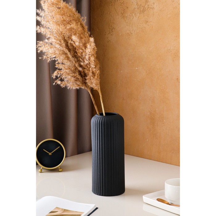 Ваза керамическая "Рим", настольная, чёрная, 26 см
Ваза керамическая "Рим", настольная, чёрная, 26 см