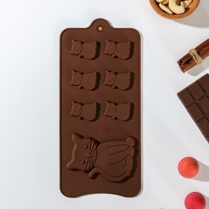 Форма силиконовая для шоколада Доляна «Котик», 25×11,5×0,5 см, 7 ячеек, цвет МИКС
Форма силиконовая для шоколада Доляна «Котик», 25×11,5×0,5 см, 7 ячеек, цвет МИКС