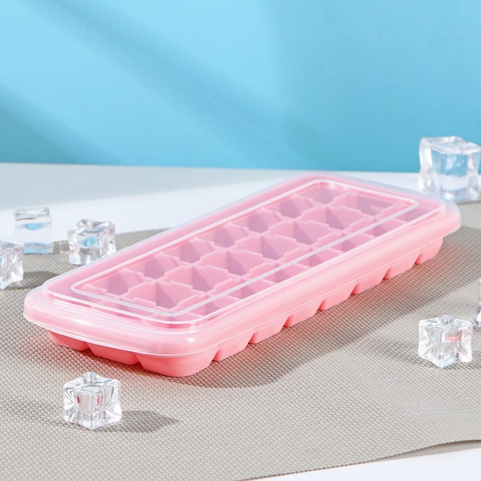 Форма для льда с крышкой, 24 ячейки, 25×9,5×3 см, ячейка 2,5×2,5×2 см, цвет МИКС
Форма для льда с крышкой, 24 ячейки, 25×9,5×3 см, ячейка 2,5×2,5×2 см, цвет МИКС