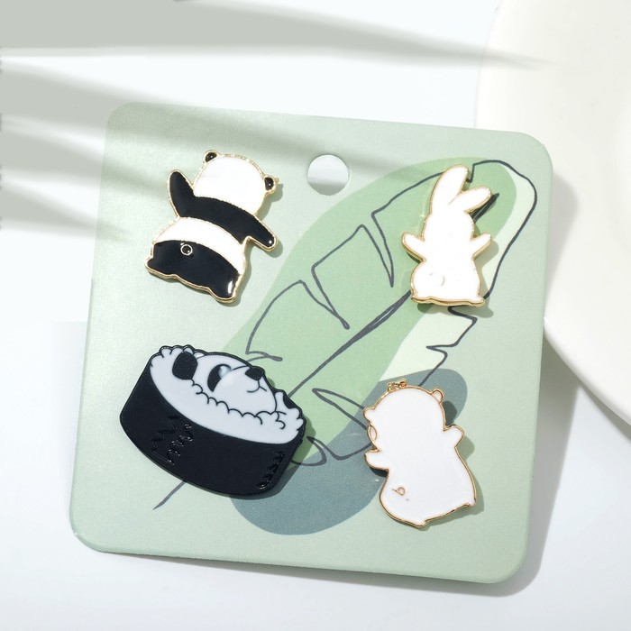 Набор значков (4шт) "Зверинец", цвет чёрно-белый
Набор значков (4шт) "Зверинец", цвет чёрно-белый