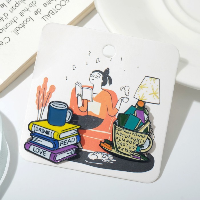 Набор значков (2 шт.) "Уют", цветные в чёрном металле
Набор значков (2 шт.) "Уют", цветные в чёрном металле