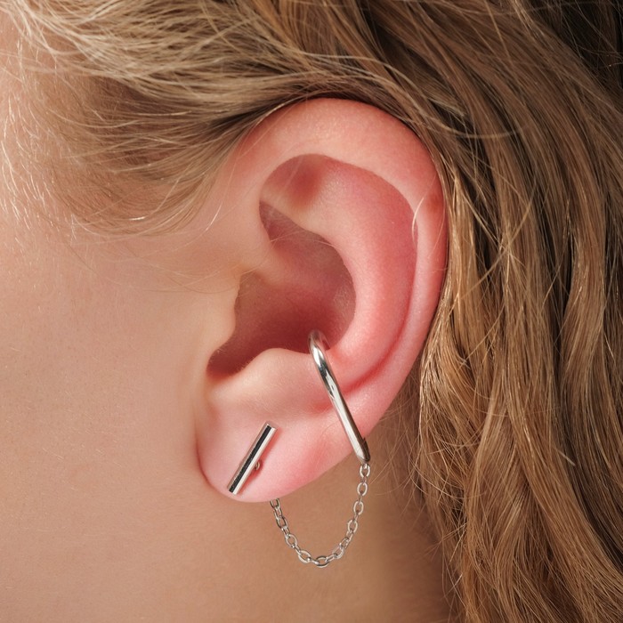 Серьга "Каффа" на цепочке с пусетом, цвет серебро
Серьга "Каффа" на цепочке с пусетом, цвет серебро