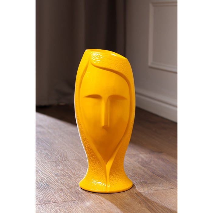 Ваза керамическая "Лицо", напольная, жёлтая, глянцевая, 42 см
Ваза керамическая "Лицо", напольная, жёлтая, глянцевая, 42 см