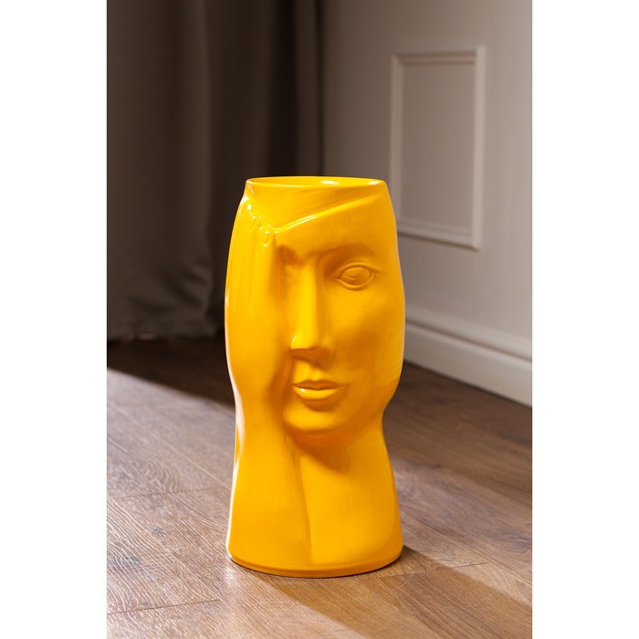 Ваза керамическая "Лицо", напольная, жёлтая, глянцевая, 42 см
Ваза керамическая "Лицо", напольная, жёлтая, глянцевая, 42 см