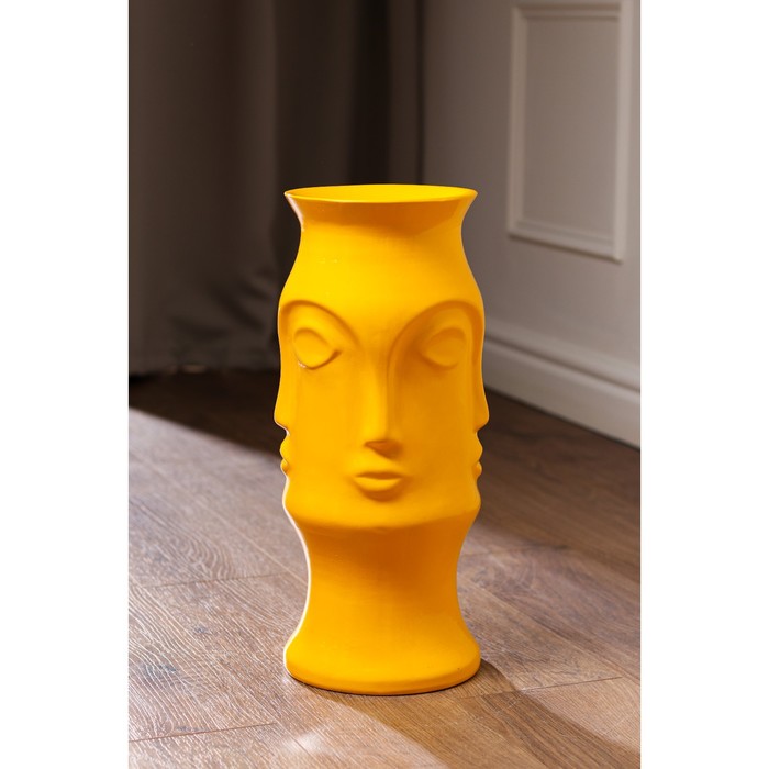 Ваза керамическая "Лицо", напольная, жёлтая, глянцевая, 42 см
Ваза керамическая "Лицо", напольная, жёлтая, глянцевая, 42 см