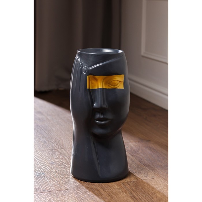 Ваза керамическая "Лицо", напольная, графитовая, матовая, с золотой полоской, 42 см
Ваза керамическая "Лицо", напольная, графитовая, матовая, с золотой полоской, 42 см