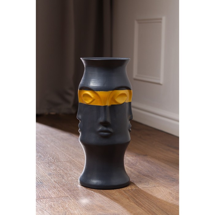 Ваза керамическая "Лицо", напольная, графитовая, матовая, с золотой полоской, 42 см
Ваза керамическая "Лицо", напольная, графитовая, матовая, с золотой полоской, 42 см