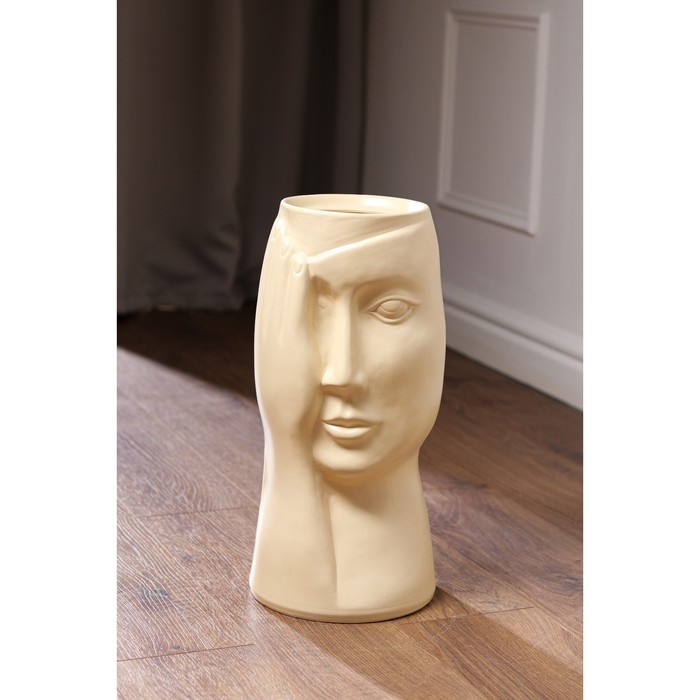 Ваза керамическая "Лицо", напольная, бежевая, матовая, 42 см
Ваза керамическая "Лицо", напольная, бежевая, матовая, 42 см