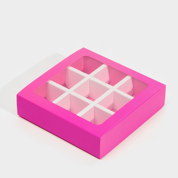 Коробка под 9 конфет с ячейками «Фуксия» 14,5 х 14,5 х 3,5 см
Коробка под 9 конфет с ячейками «Фуксия» 14,5 х 14,5 х 3,5 см