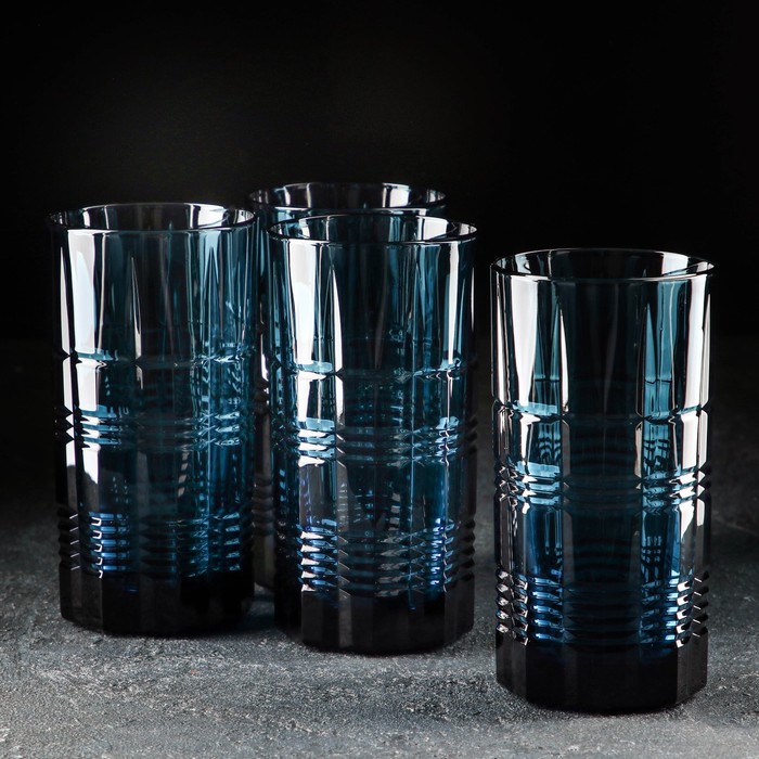 Набор стаканов высоких Dallas, 380 мл, 4 шт, цвет топаз 
Набор стаканов высоких Dallas, 380 мл, 4 шт, цвет топаз