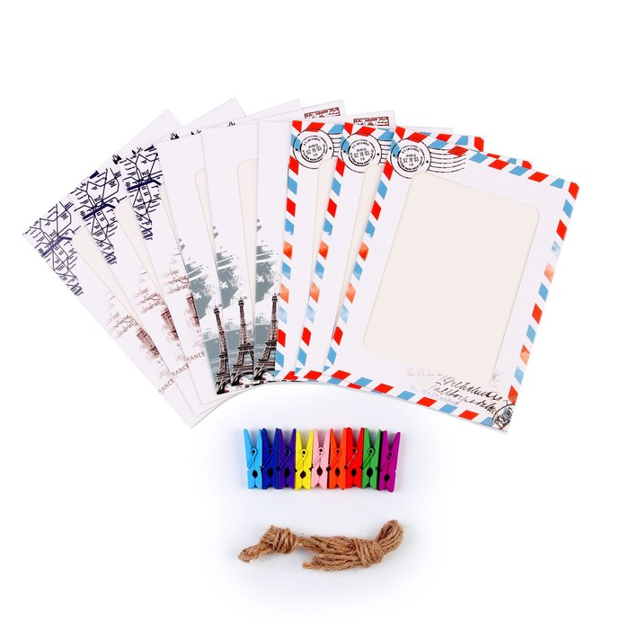 Набор фоторамок на прищепках, вн. Размер: 8 ×11 см, внешний размер: 11,5 × 15,5 см 
Набор фоторамок на прищепках, вн. Размер: 8 ×11 см, внешний размер: 11,5 × 15,5 см