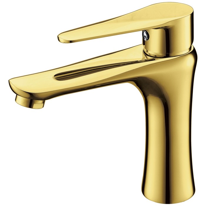 фото Смеситель для раковины "псм-профсан" psm-303-5, однорычажный, излив 125 мм, золото