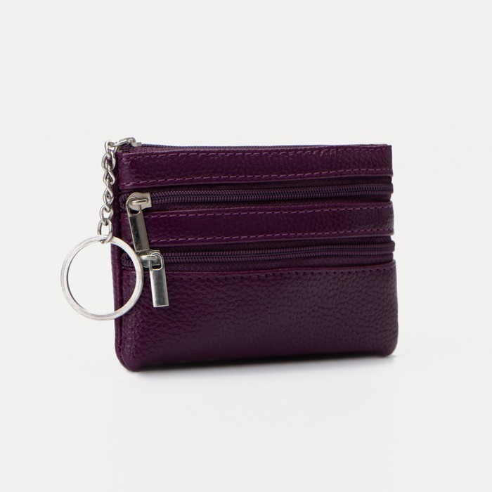 Ключница, длина 11,5 см, 3 отдела на молниях, цвет фиолетовый
Ключница, длина 11,5 см, 3 отдела на молниях, цвет фиолетовый