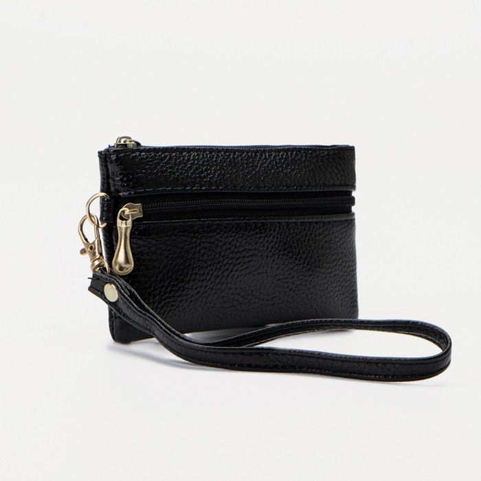 Ключница, длина 11,5 см, 2 отдела на молниях, цвет чёрный
Ключница, длина 11,5 см, 2 отдела на молниях, цвет чёрный