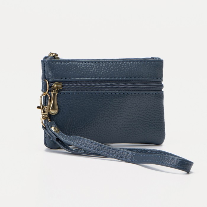 Ключница, длина 11,5 см, 2 отдела на молниях, цвет голубой
Ключница, длина 11,5 см, 2 отдела на молниях, цвет голубой