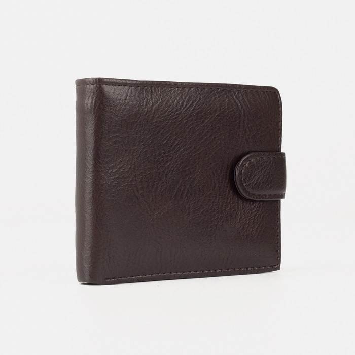 Портмоне на кнопке, для купюр, для карт, для монет, цвет коричневый
Портмоне на кнопке, для купюр, для карт, для монет, цвет коричневый