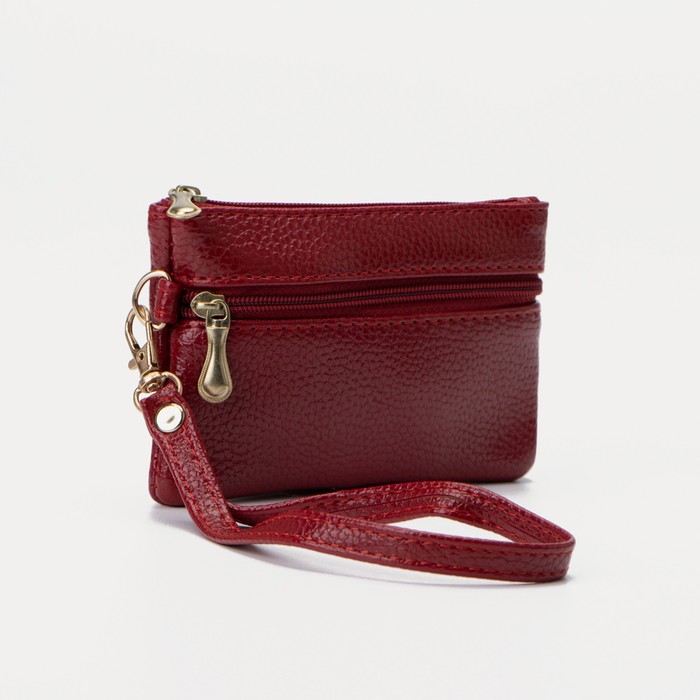 Ключница, длина 11,5 см, 2 отдела на молниях, цвет бордовый
Ключница, длина 11,5 см, 2 отдела на молниях, цвет бордовый