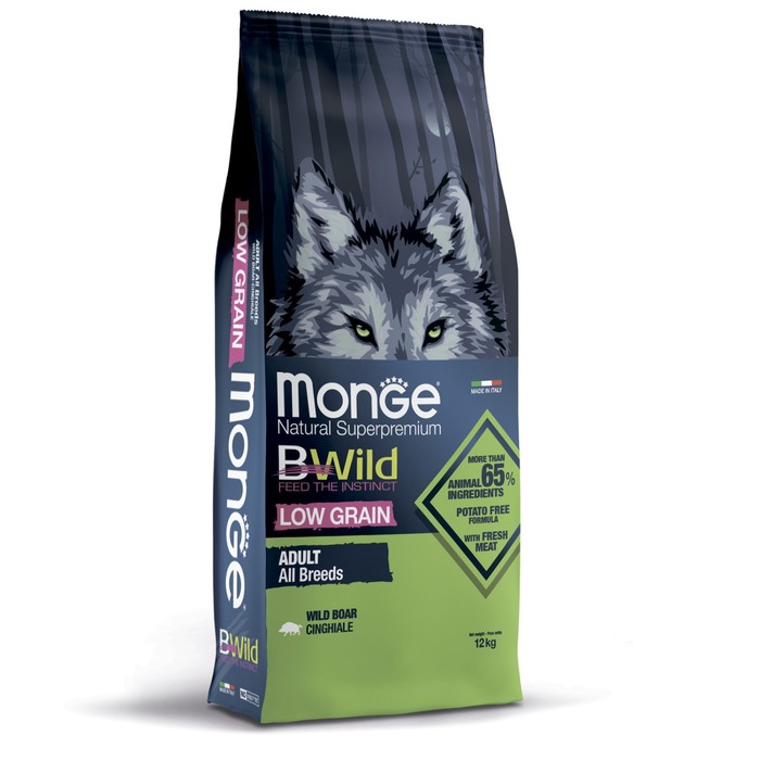 Сухой корм Monge Dog BWild LOW GRAIN низкозерновой для собак, из мяса дикого кабана, 12 кг
Сухой корм Monge Dog BWild LOW GRAIN низкозерновой для собак, из мяса дикого кабана, 12 кг