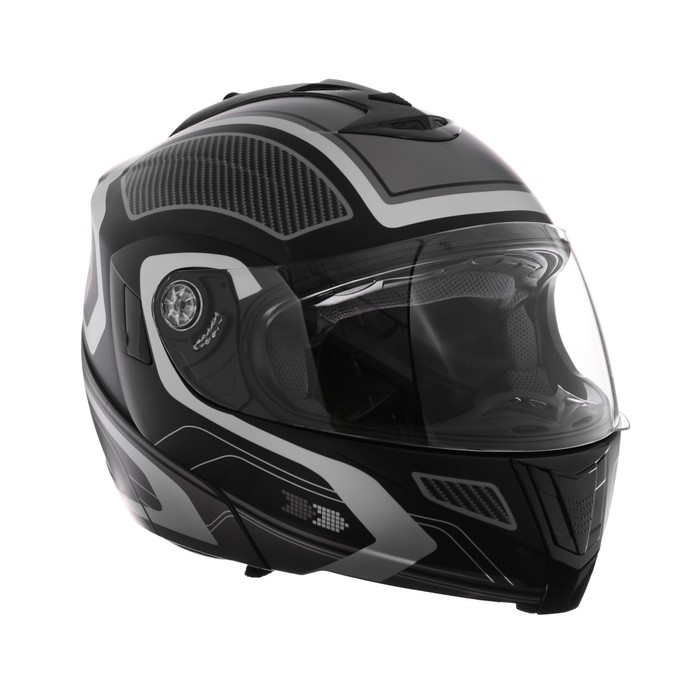 фото Шлем модуляр, графика, черно-серый, размер m, ff839