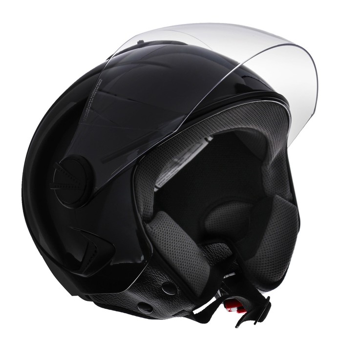 Шлем открытый с визором, черный, глянцевый, размер XL, OF635
Шлем открытый с визором, черный, глянцевый, размер XL, OF635