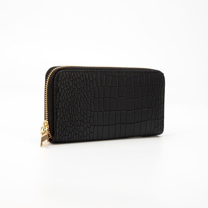 Кошелёк на молнии, цвет чёрный 
Кошелёк на молнии, цвет чёрный