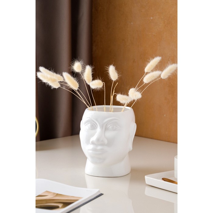 Ваза керамическая "Голова африканки", настольная, глянец, белая, 16 см
Ваза керамическая "Голова африканки", настольная, глянец, белая, 16 см