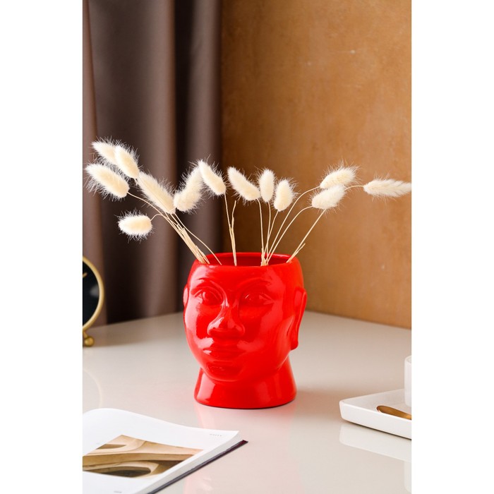 Ваза керамическая "Голова африканки", настольная, глянец, красная, 16 см
Ваза керамическая "Голова африканки", настольная, глянец, красная, 16 см