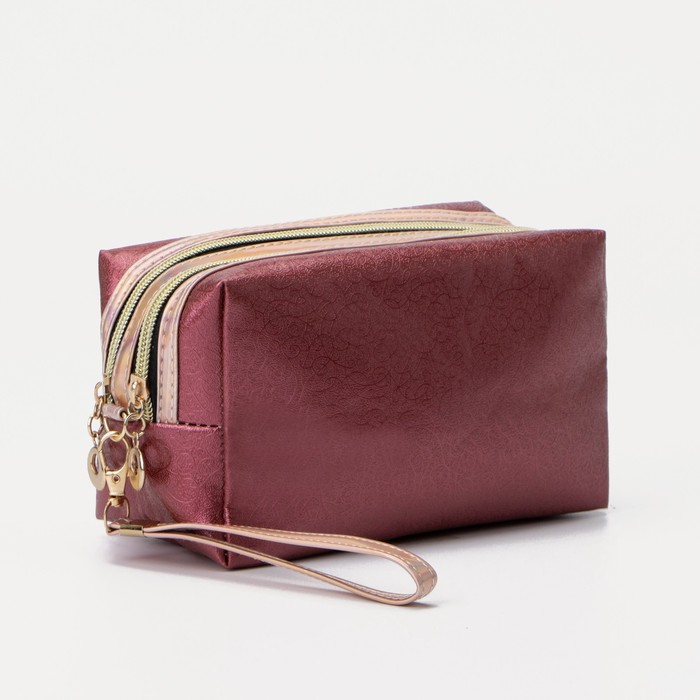 Косметичка, 2 отдела на молниях, цвет бордовый
Косметичка, 2 отдела на молниях, цвет бордовый