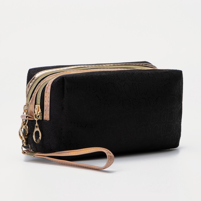 Косметичка, 2 отдела на молниях, цвет чёрный
Косметичка, 2 отдела на молниях, цвет чёрный