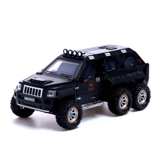 Машина металлическая «Джип», 1:24, открываются двери, капот, багажник, инерция, цвет чёрный
Машина металлическая «Джип», 1:24, открываются двери, капот, багажник, инерция, цвет чёрный