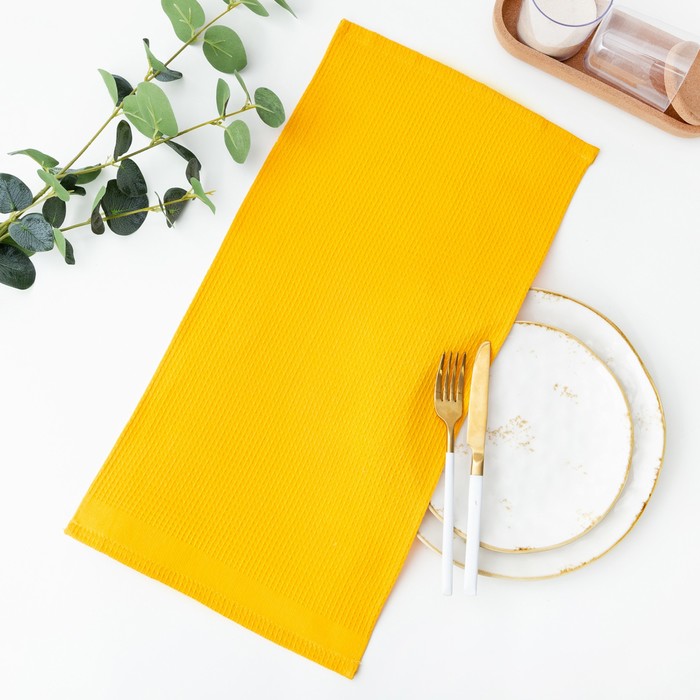 Полотенце вафельное кухонное 30*60 см, желтый, 220 г/м2
Полотенце вафельное кухонное 30*60 см, желтый, 220 г/м2