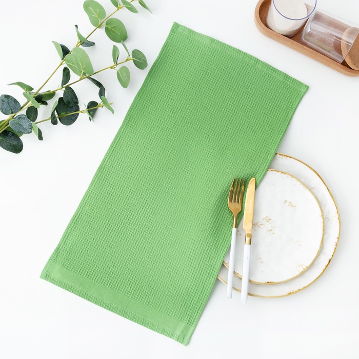 Полотенце вафельное кухонное 30*60 см, зеленый, 220 г/м4
Полотенце вафельное кухонное 30*60 см, зеленый, 220 г/м4