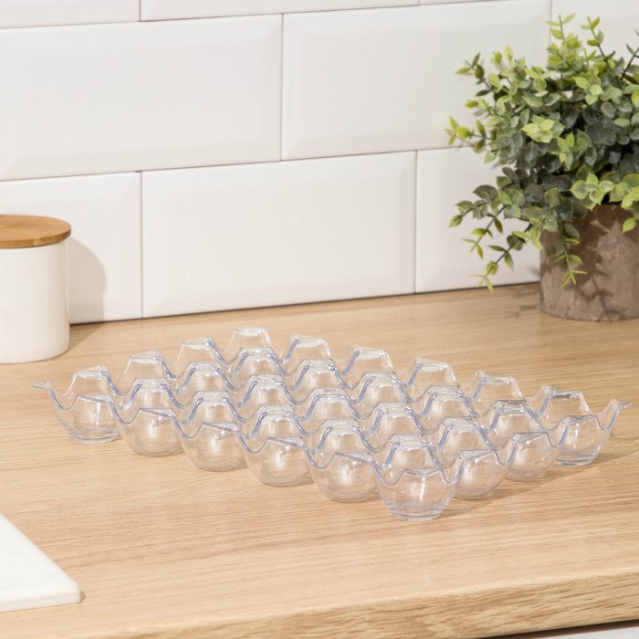 Органайзер для хранения яиц, 24 ячейки, 29×19,5×3 см, цвет прозрачный
Органайзер для хранения яиц, 24 ячейки, 29×19,5×3 см, цвет прозрачный