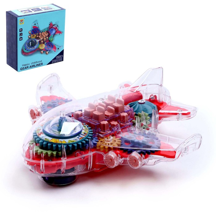 Самолет «Шестерёнки», световые и звуковые эффекты, работает от батареек, МИКС 
Самолет «Шестерёнки», световые и звуковые эффекты, работает от батареек, МИКС