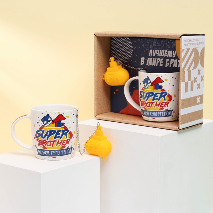 Набор "Брату", кружка 350 мл, сито 
Набор "Брату", кружка 350 мл, сито