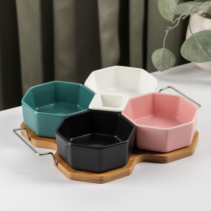 Набор соусников «Нежность», 9×4 см, на деревянной подставке, 5 шт
Набор соусников «Нежность», 9×4 см, на деревянной подставке, 5 шт