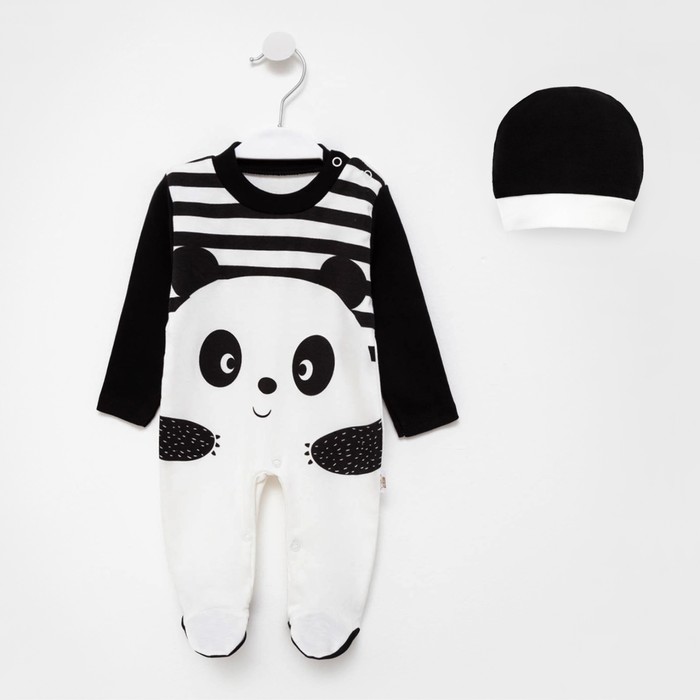 Комбинезон с шапочкой детский, цвет белый/чёрный, рост 56 см
Комбинезон с шапочкой детский, цвет белый/чёрный, рост 56 см