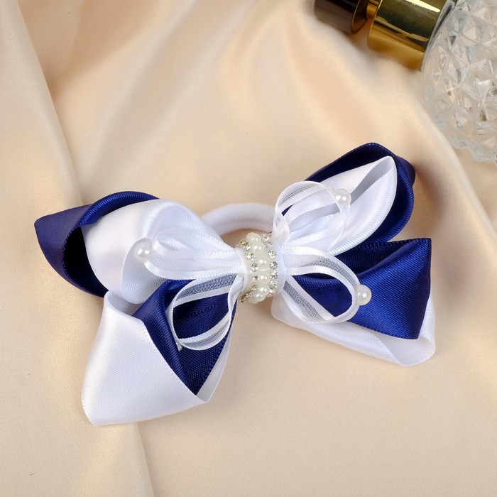 Резинка для волос бант "Школьница" сверкание бусины, 8х4 см, бело-синий
Резинка для волос бант "Школьница" сверкание бусины, 8х4 см, бело-синий