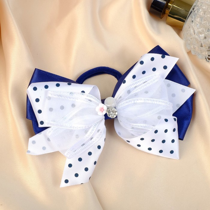 Резинка для волос бант "Школьница" сверкание цветок горох, 12х7 см, бело-синий
Резинка для волос бант "Школьница" сверкание цветок горох, 12х7 см, бело-синий