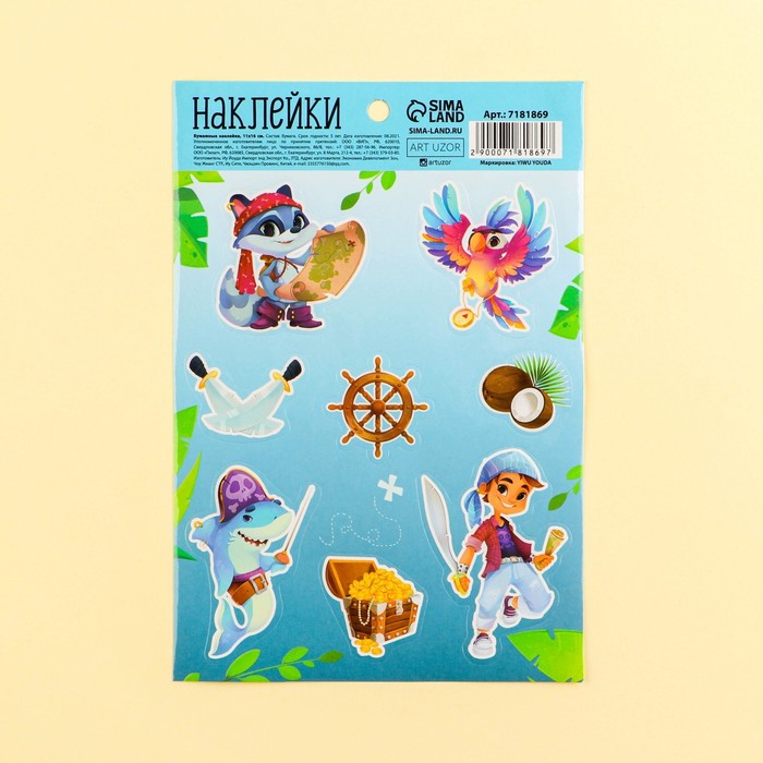 Наклейки бумажные «Пират», 11 × 16 см
Наклейки бумажные «Пират», 11 × 16 см