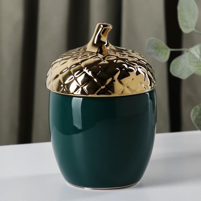 Банка для сыпучих продуктов «Жёлудь», 11,5×17 см, цвет изумруд
Банка для сыпучих продуктов «Жёлудь», 11,5×17 см, цвет изумруд