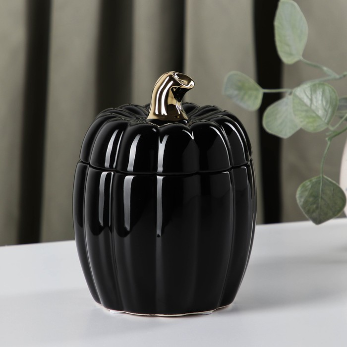 Банка для сыпучих продуктов «Тыква», 11×15,5 см, цвет чёрный
Банка для сыпучих продуктов «Тыква», 11×15,5 см, цвет чёрный