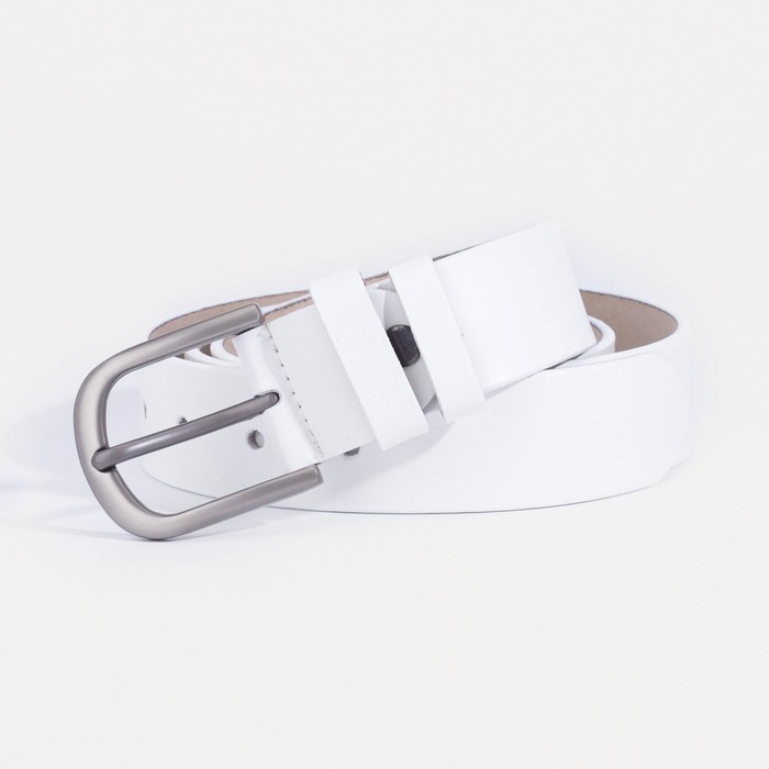 Ремень, ширина 3,5 см, винт, пряжка тёмный металл, цвет белый
Ремень, ширина 3,5 см, винт, пряжка тёмный металл, цвет белый
