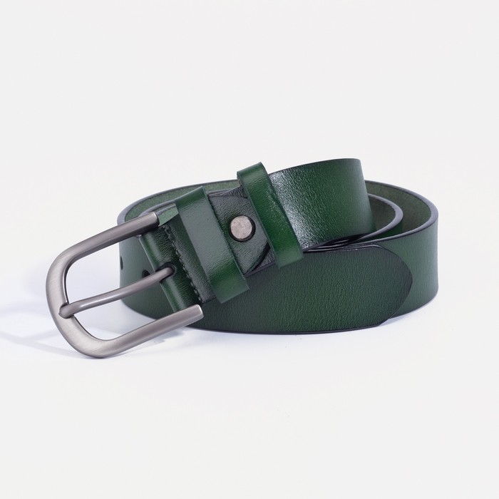 Ремень, ширина 3,5 см, винт, пряжка тёмный металл, цвет зелёный
Ремень, ширина 3,5 см, винт, пряжка тёмный металл, цвет зелёный