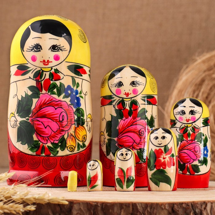 Матрёшка «Прасковья», желтый платок, 7 кукольная, 17 см
Матрёшка «Прасковья», желтый платок, 7 кукольная, 17 см