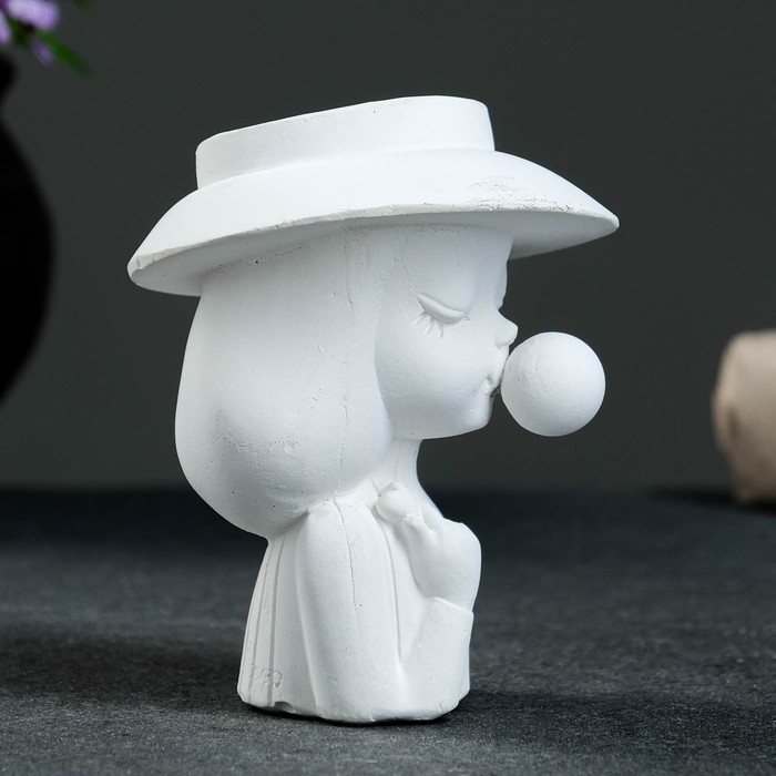 фото Кашпо - органайзер "девочка с жвачкой" белая 9х11х9см хорошие сувениры