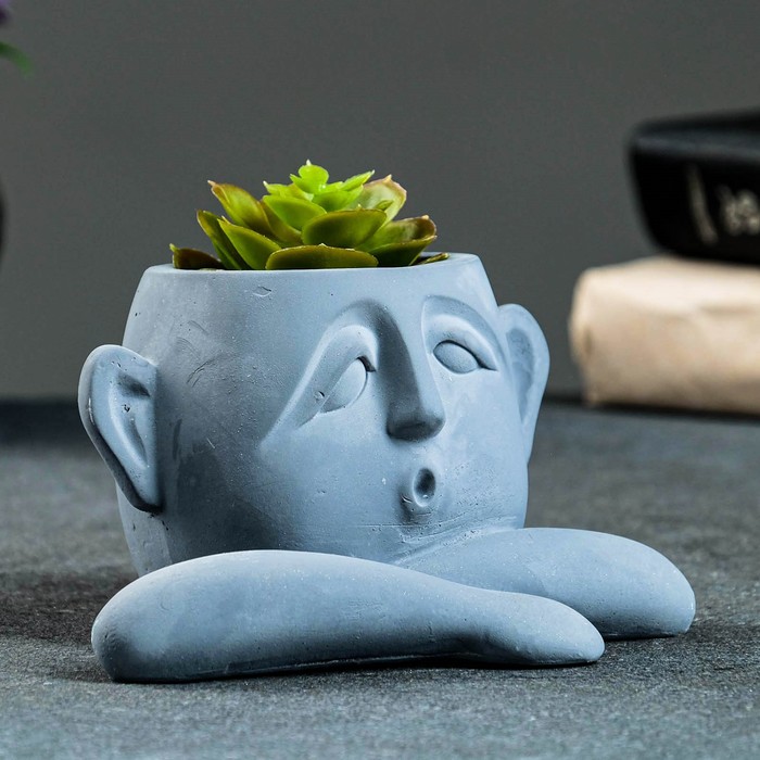 фото Кашпо - органайзер "полит" серый, 11,5х8,5х14,5см