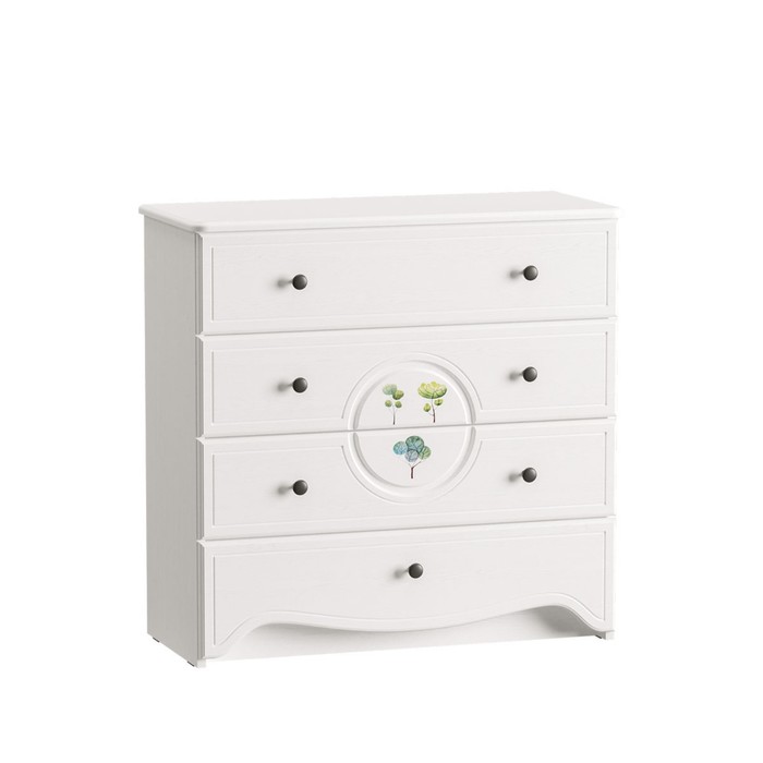 Комод Роуз 13.297, 820х358х803, Ясень ваниль МДФ/ Белый ЛДСП