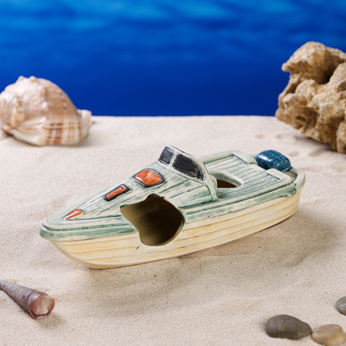 Декорация для аквариума "Лодка", бирюзовая, керамика, 19х6х7 см
Декорация для аквариума "Лодка", бирюзовая, керамика, 19х6х7 см